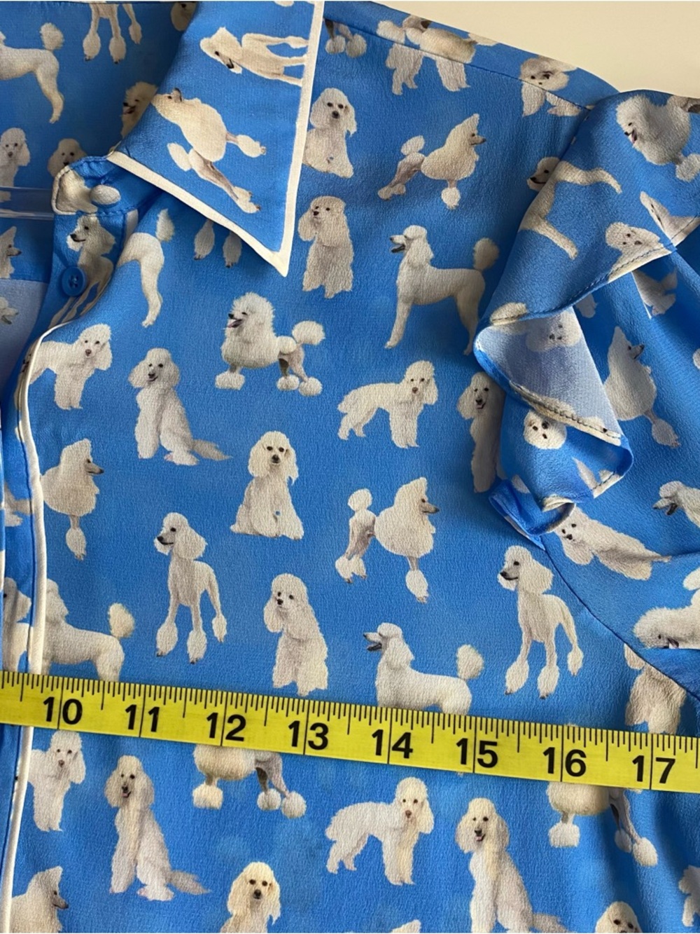 Alice + Olivia "Zimmer" Poodles ruffle blouse S - Picture 13 of 16